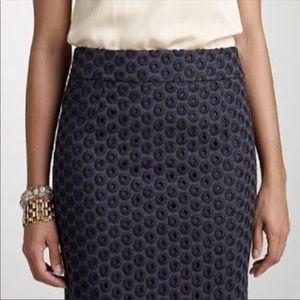 Navy eyelet J. Crew skirt
